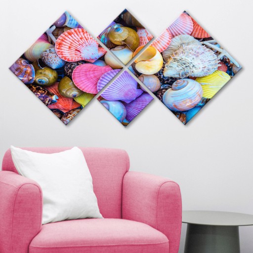 Set 4 tablouri decorative, 4MDF276415940, MDF, Imprimat UV, Multicolor