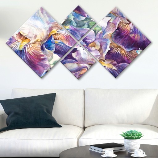 Set 4 tablouri decorative, 4MDF331073987, MDF, Imprimat UV, Multicolor