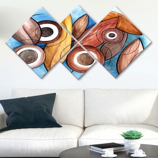 Set 4 tablouri decorative, 4MDF349797692, MDF, Imprimat UV, Multicolor