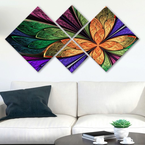 Set 4 tablouri decorative, 4MDF381550492, MDF, Imprimat UV, Multicolor
