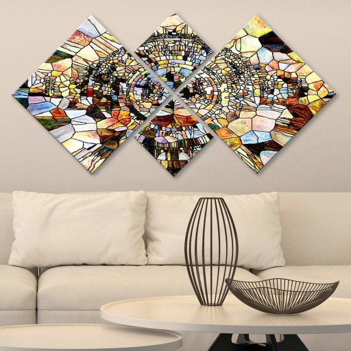 Set 4 tablouri decorative, 4MDF771690895, MDF, Imprimat UV, Multicolor