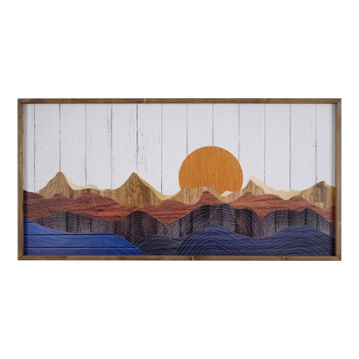 Tablou decorativ, TAH124, MDF, Lemn, Multicolor