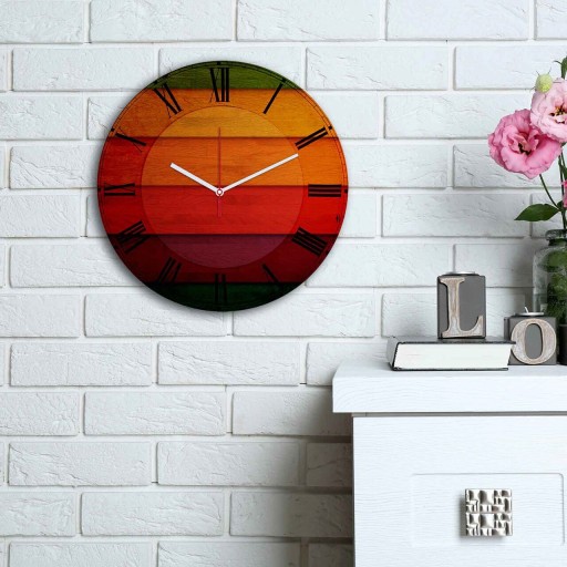 Ceas de perete, 3030MS-034, MDF, ø30 cm, Multicolor