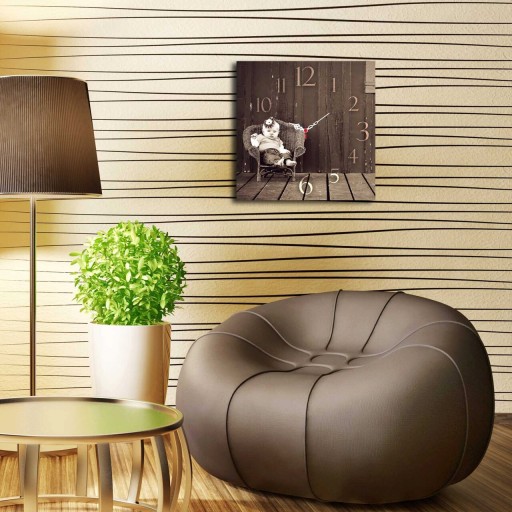 Ceas de perete, Msk-04, MDF, Dimensiune: 40 x 40 cm, Multicolor