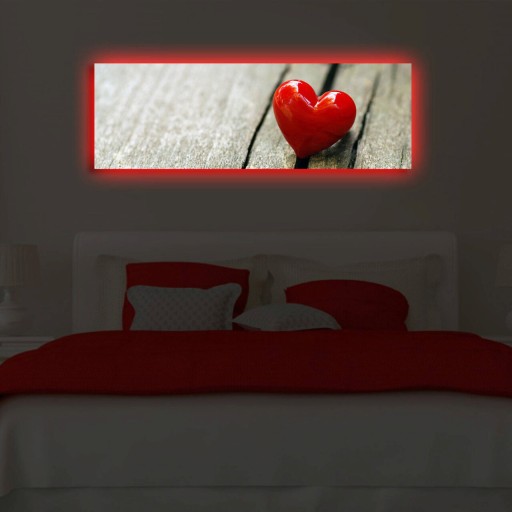 Tablou decorativ cu lumina LED, 3090DACT-39, Canvas, 30 x 90 cm, Multicolor