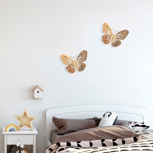 Decoratiune de perete, Farfalla 2, Metal, Dimensiune: 32 x 29 cm, Multicolor