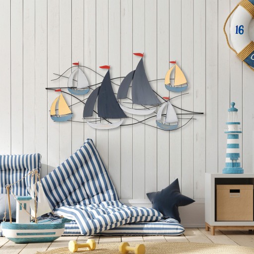 Decoratiune de perete, Hizir, Metal, Dimensiune: 123 x 60 cm, Multicolor