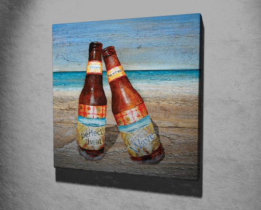 Tablou decorativ, KC205, Canvas, Lemn, Multicolor
