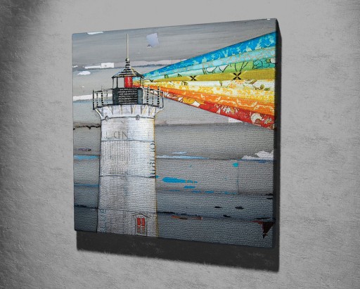 Tablou decorativ, KC209, Canvas, Lemn, Multicolor