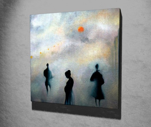 Tablou decorativ, KC257, Canvas, Lemn, Multicolor