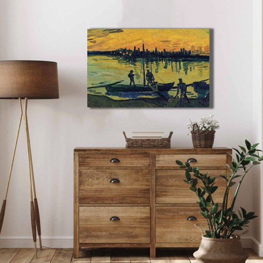 Tablou decorativ, 4570VANGOGH045, Canvas , Lemn, Multicolor