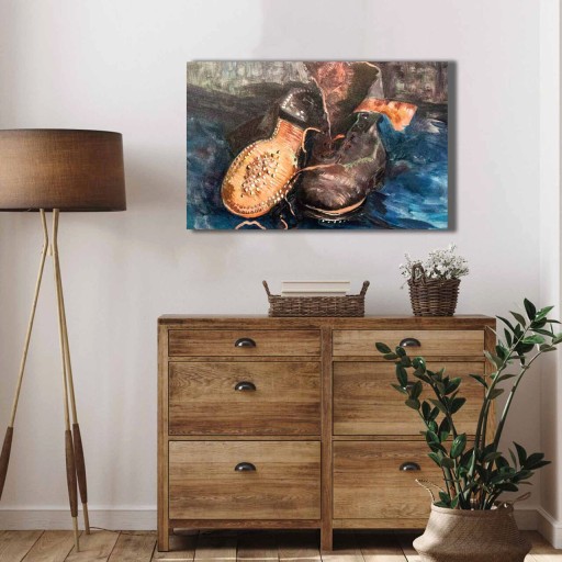 Tablou decorativ, 4570VANGOGH059, Canvas , Lemn, Multicolor