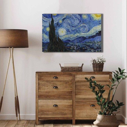 Tablou decorativ, 4570VANGOGH074, Canvas , Lemn, Multicolor
