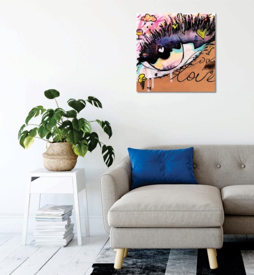 Tablou decorativ, KC435, 50% bumbac / 50% poliester, Canvas imprimat, Multicolor