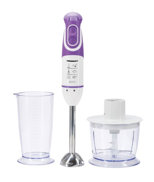 Blender de mana, Heinner, multifunctional, 600 W, 5 viteze, violet