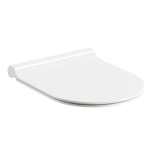 Capac WC Ravak Concept Chrome Uni slim cu inchidere lenta alb