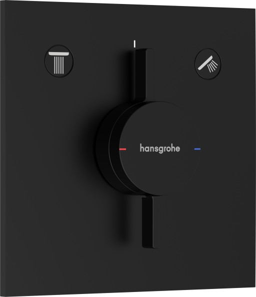 Baterie cada - dus Hansgrohe DuoTurn E cu doua functii montaj incastrat necesita corp ingropat negru mat