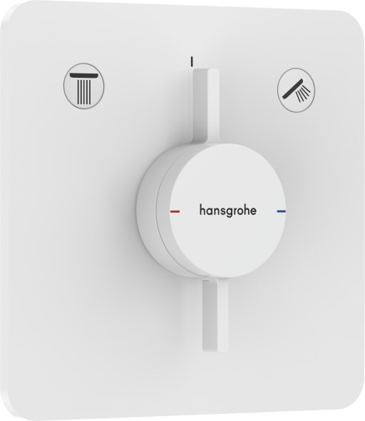 Baterie cada - dus Hansgrohe DuoTurn Q cu doua functii montaj incastrat necesita corp ingropat alb mat