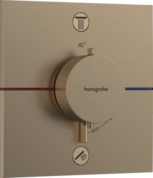 Baterie cada - dus termostatata Hansgrohe ShowerSelect Comfort E cu 2 functii montaj incastrat necesita corp ingropat bronz periat