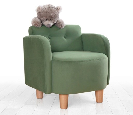 Scaun cu aripi pentru copii, Fluffe, 209FLF1115, Bumbac, Verde