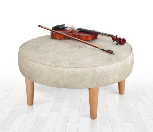 Fotoliu puf, Fluffe, 209FLF1296, 50% Bumbac / 50% Catifea, Crem