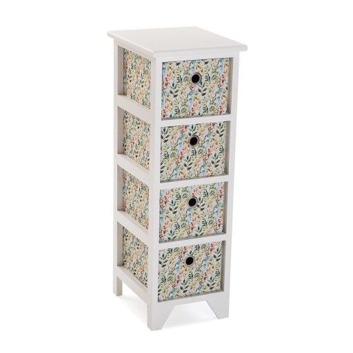 Organizator baie cu 4 cosuri Acuarela, Versa, 25 x 30 x 72 cm, lemn de paulownia