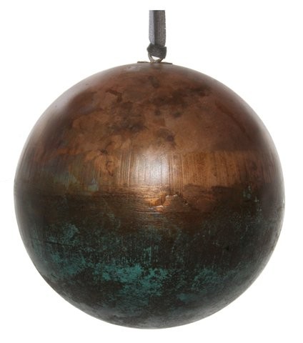 Decoratiune brad Deko Senso glob 12cm metal cupru - verde