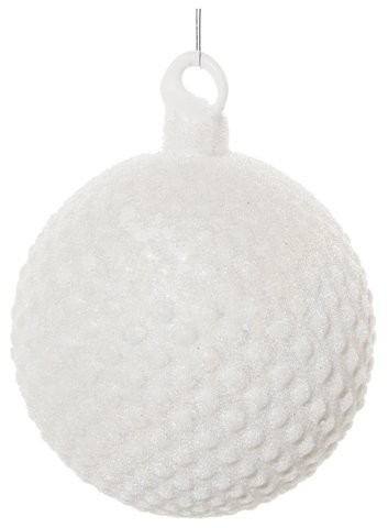 Decoratiune brad Deko Senso glob 8cm sticla alb mat texturat