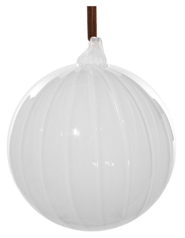 Decoratiune brad Deko Senso glob 8cm sticla alb