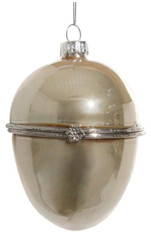 Decoratiune brad Deko Senso ou 11cm sticla auriu perlat