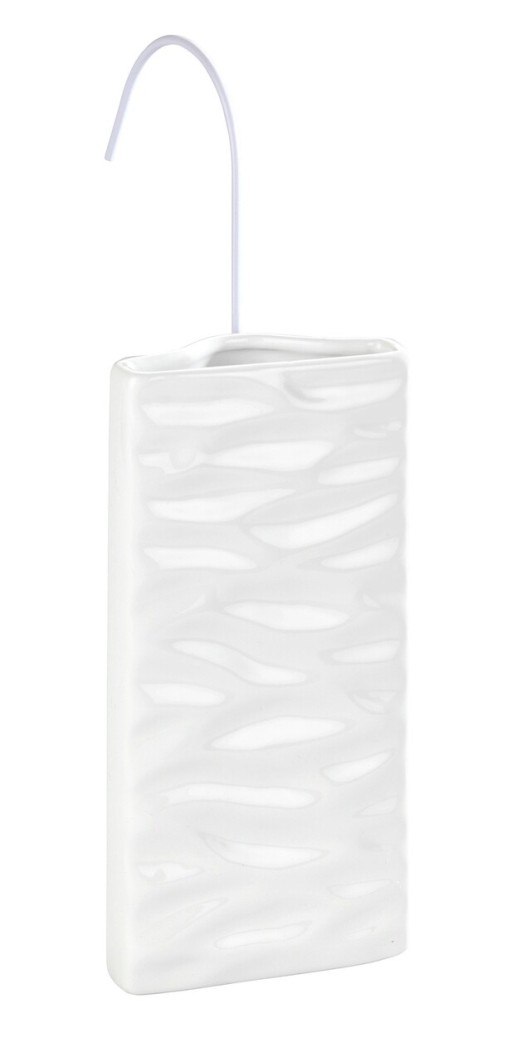 Umidificator cu agatare pe calorifer, Wenko, Waves, 9 x 4 x 9 cm, ceramica, alb