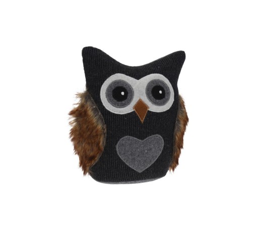 Opritor pentru usa Owl, 23x15x23 cm, poliester, gri inchis