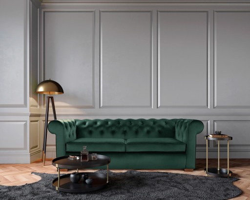 Canapea Oxford Chesterfield, 93x183x75 cm, 2 locuri, Verde