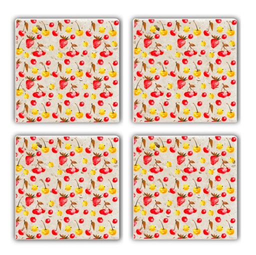 Set suporturi de pahare, Taylor, 366TYR1101, Piatra, 10 x 10 x 1 cm, 4 piese, Multicolor