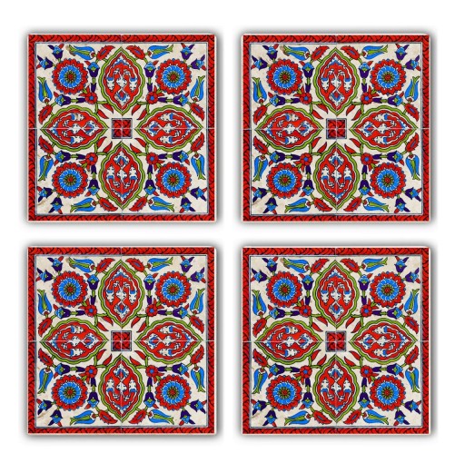 Set suporturi de pahare, Taylor, 366TYR1106, Piatra, 10 x 10 x 1 cm, 4 piese, Multicolor