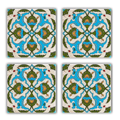 Set suporturi de pahare, Taylor, 366TYR1110, Piatra, 10 x 10 x 1 cm, 4 piese, Multicolor