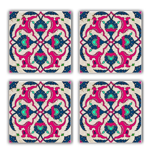 Set suporturi de pahare, Taylor, 366TYR1111, Piatra, 10 x 10 x 1 cm, 4 piese, Multicolor