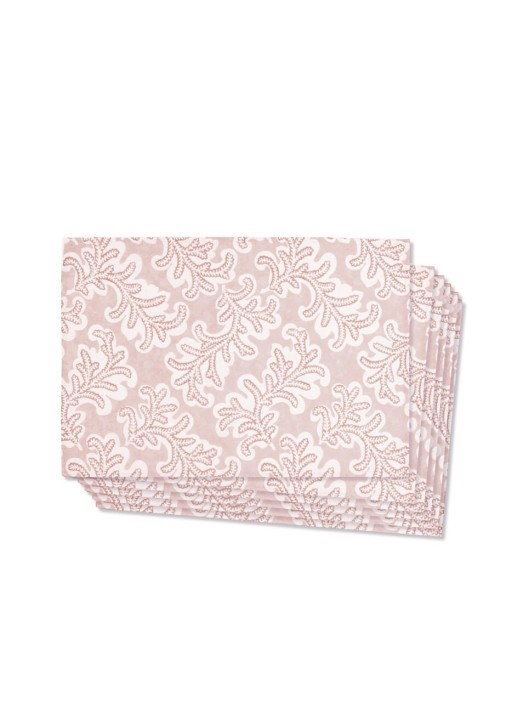 Set suporturi pentru farfurie, Mia, 280TMA1569, Poliester, Alb/Roz