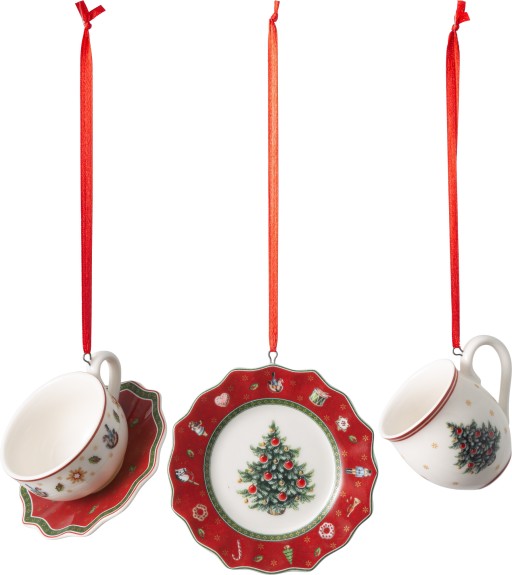 Set 3 decoratiuni brad Villeroy & Boch Toy's Delight Decoration Tableware rosu