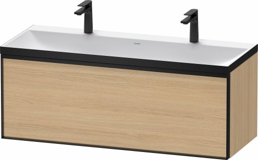 Set mobilier Duravit Vitrium cu lavoar dublu 120cm si dulap baza cu un sertar c-bonded stejar natur