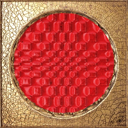 Decor faianta Iris Citta di Faenza 15x15cm 10mm cutie 0.09 metri patrati Rosso Decoro Oro Glossy