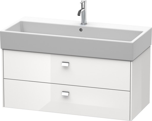 Dulap baza suspendat Duravit Brioso 984x442mm cu doua sertare alb lucios manere crom