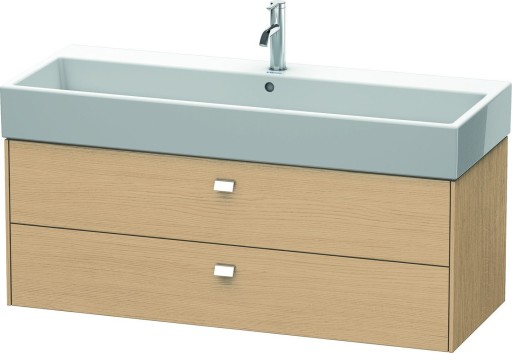 Dulap baza suspendat Duravit Brioso 1184x442mm cu doua sertare stejar natur manere crom