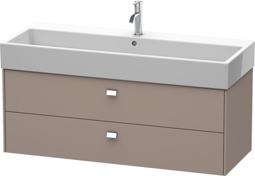 Dulap baza suspendat Duravit Brioso 1184x442mm cu doua sertare bazalt mat manere crom