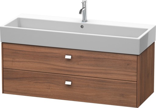 Dulap baza suspendat Duravit Brioso 1184x442mm cu doua sertare nuc natur manere crom