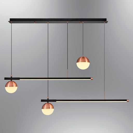 Lustra, Lightric, 414LRC1243, Metal, Negru