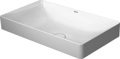 Lavoar tip bol Duravit DuraSquare 60x34.5 cm fara preaplin capac ceramic pentru ventil inclus