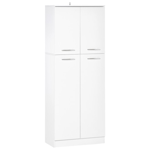 HOMCOM Dulap de Cameră cu 2 Compartimente și Rafturi Reglabile, 59x31x155 cm, Alb