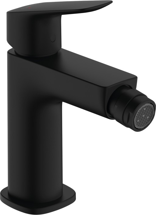 Baterie bideu Hansgrohe Logis 110 ventil pop-up negru mat