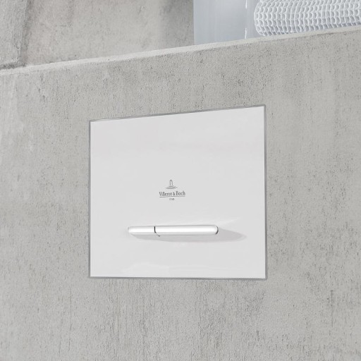 Clapeta Villeroy & Boch ViConnect 300S alb lucios si butoane albe